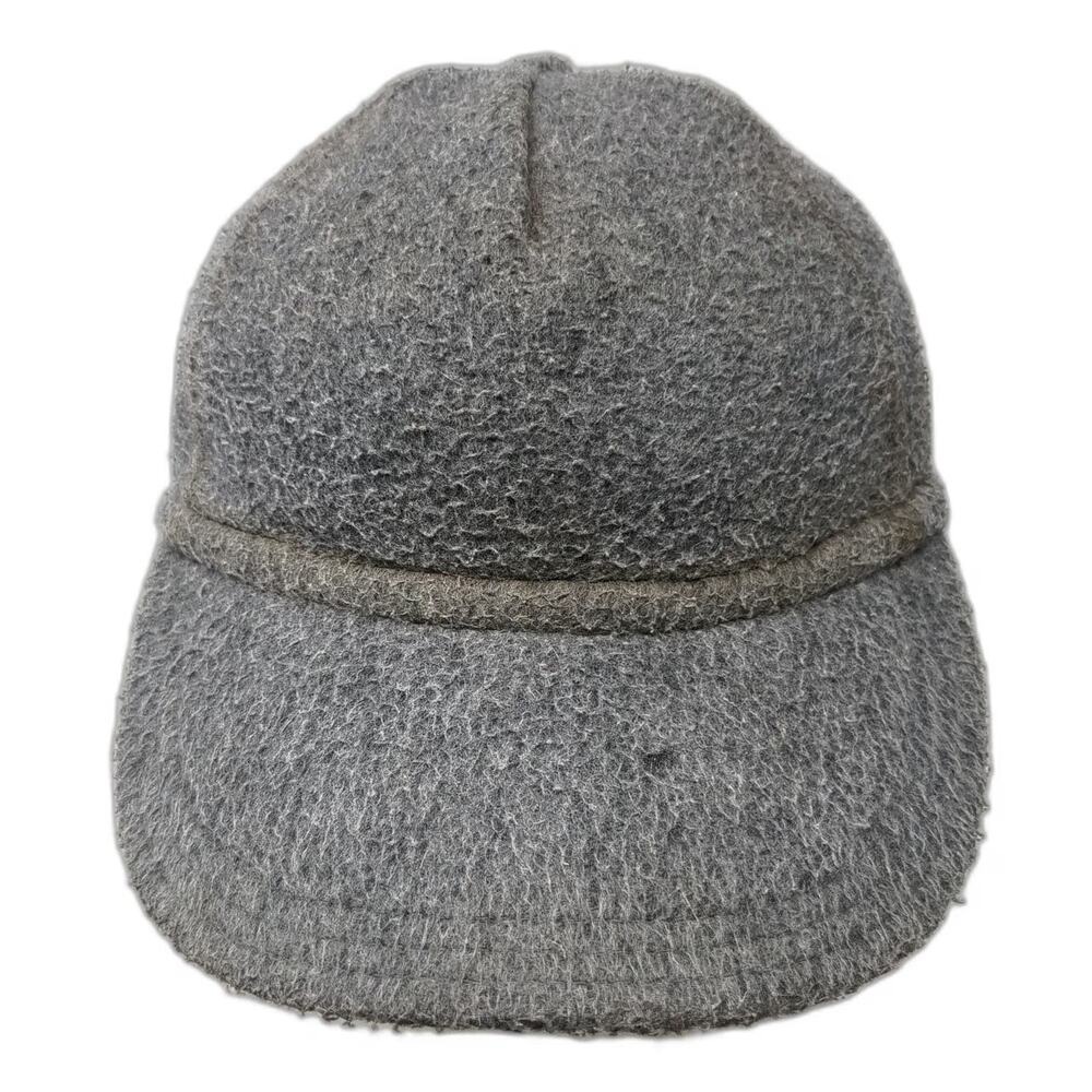 GAP 5 Panel Gray OS Hat Ear Flaps Thinsulate Fleece Winter Strapback Vintage